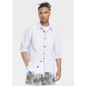 Houston White Men's Long Sleeve Button Down Shirt White Size Large NWT